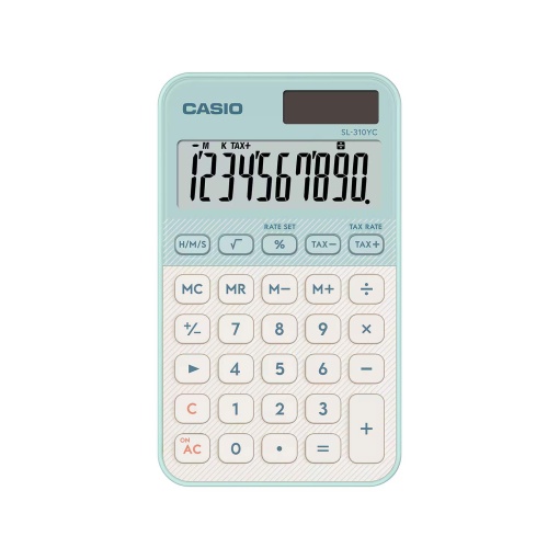 Casio SL-310YC Blue 10 Digit Pocket Calculator