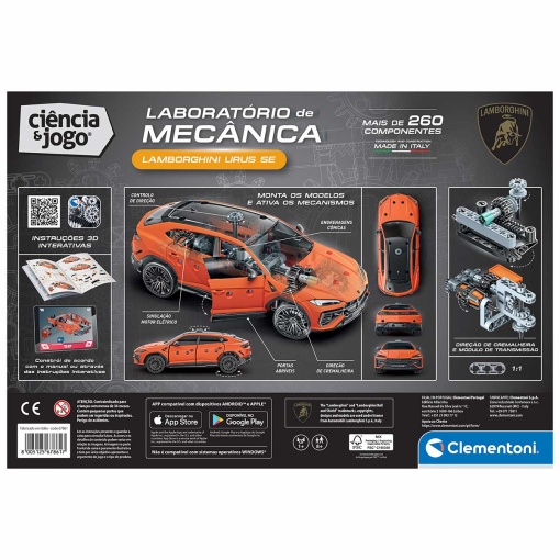 Laboratório de mecânica - Lamborghini Urus Clementoni Ciência & Jogo