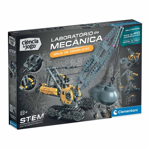 Laboratório de mecânica - grua de demolição Clementoni Ciência & Jogo