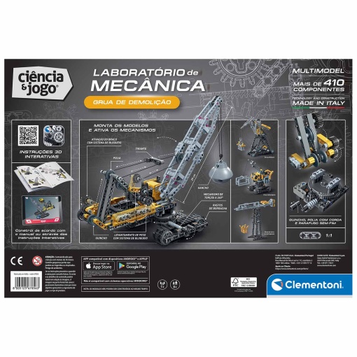 Laboratório de mecânica - grua de demolição Clementoni Ciência & Jogo