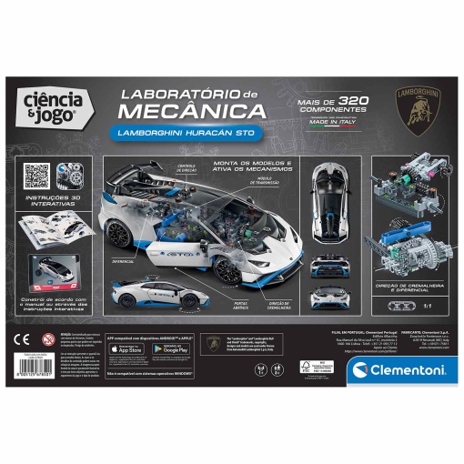 Laboratório de mecânica - Lamborghini Huracán Clementoni Ciência & Jogo