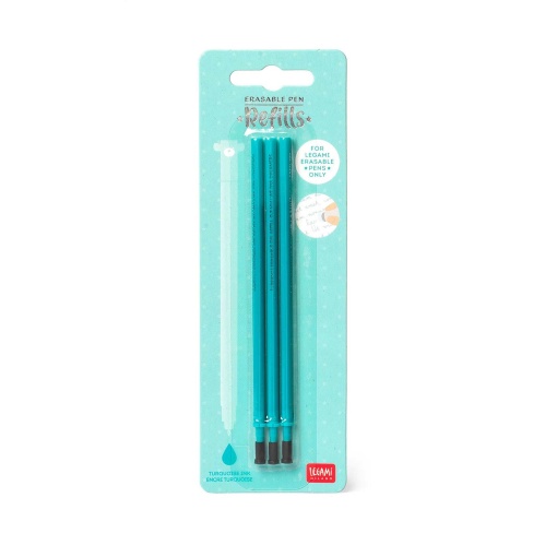 Refill for Legami turquoise erasable gel ballpoint pen 0.7mm (3 units) 10