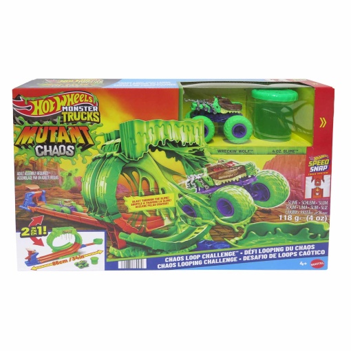 Hot Wheels Monster Trucks Chaotic Loops Challenge Track Mattel JMK91