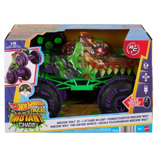 Hot Wheels Monster Trucks Mutant Chaos remote-controlled vehicle Wreckin' Wolf Mattel JMM77