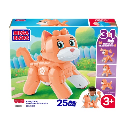 Mega Bloks 25-piece rolling kitten 3-in-1 Mattel JMK86