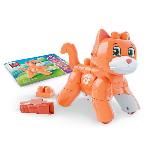 Mega Bloks, gatito rodante de 25 piezas, 3 en 1, Mattel JMK86