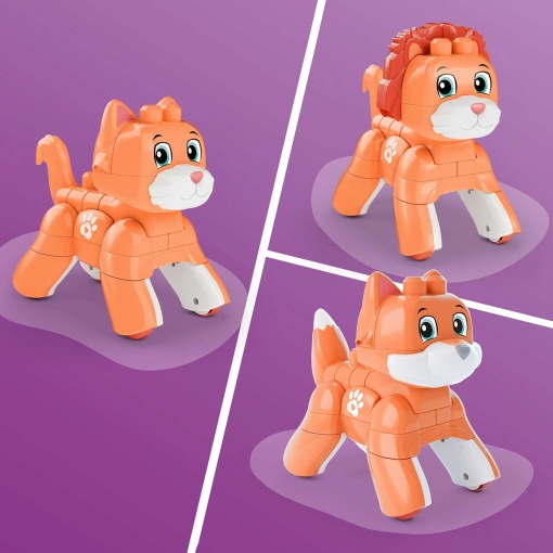 Mega Bloks, gatito rodante de 25 piezas, 3 en 1, Mattel JMK86