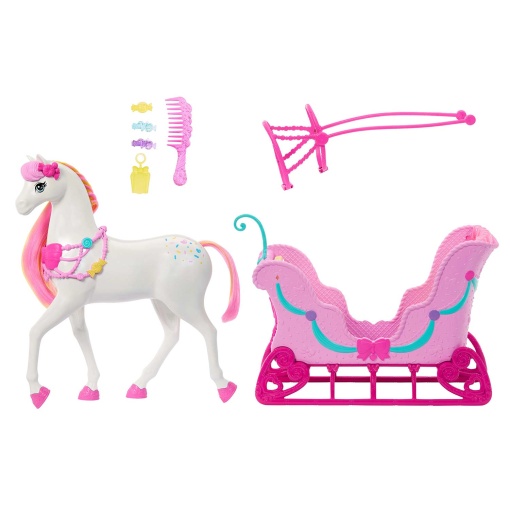 Barbie e o Quebra-Nozes cavalo e carruagem do reino dos doces Mattel JNH63