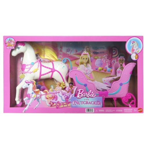 Barbie e o Quebra-Nozes cavalo e carruagem do reino dos doces Mattel JNH63