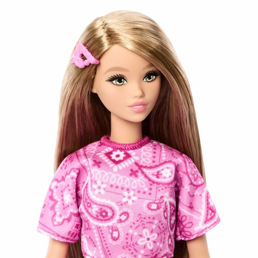 Barbie Fashionista com top e saia paisley rosa Mattel FBR37/JJN62