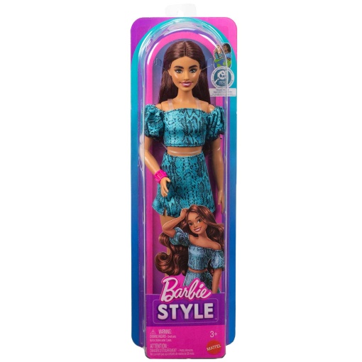 Barbie Fashionista with snake print top and skirt Mattel FBR37/JJN63