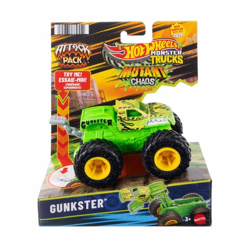 Hot Wheels Monster Trucks Mutant Chaos Attack Pack Gunkster Mattel JMK92/JML01