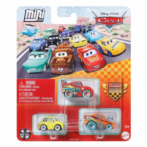 Disney Pixar Cars Mini Luigi/Faísca McQueen/Snot Rod Mattel (3 unidades) GKG01/JJW61