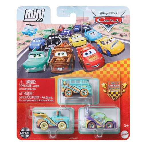 Disney Pixar Cars Mini Fillmore/Mate/Wingo Mattel (3 unidades) GKG01/JJW62