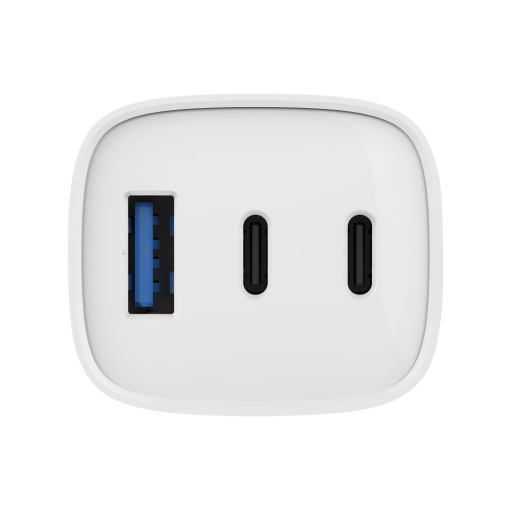 TNB USB Charger, 2 USB-C ports + 1 USB-A port, 65W, white.