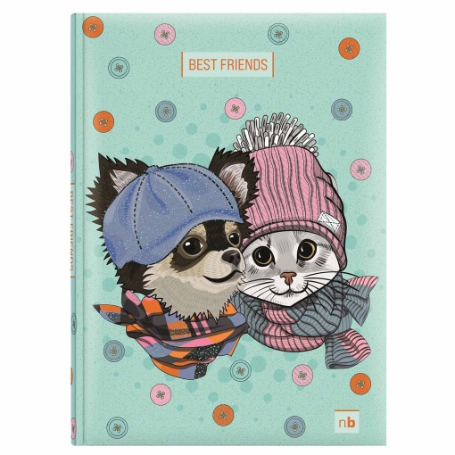 Daily school planner 120x165mm 2026/27 12 months Papiro Fluid Art Friends