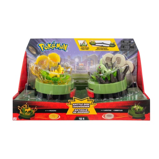 Pokémon batalha de discos Pikachu e Larvitar Jazwares