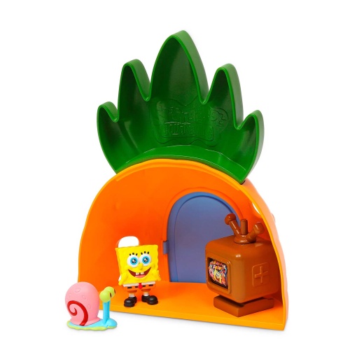 SpongeBob Pineapple House + 2 Bizak Figures