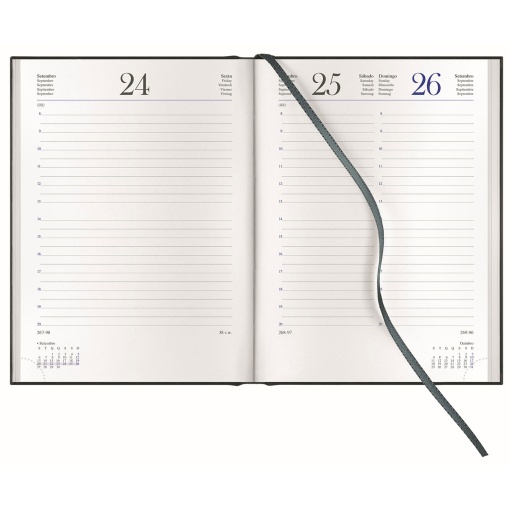 Daily planner 120x165mm 2027 Papiro Breeze pink with elastic closure