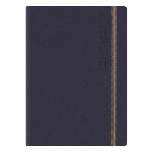 Agenda diária A5 2027 Papiro Bahamas azul com elástico