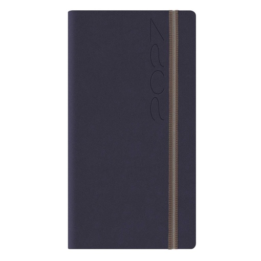 Agenda semanal A6 2027 Papiro Bahamas azul com elástico