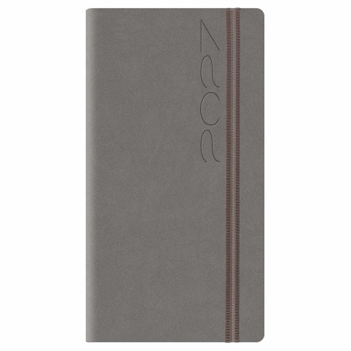 Agenda semanal A6 2027 Papiro Bahamas cinza com elástico