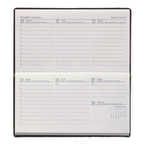 Agenda semanal A6 2027 Papiro Bahamas royal com elástico