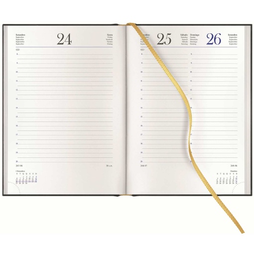 Agenda diária A5 2027 Papiro Noli ouro