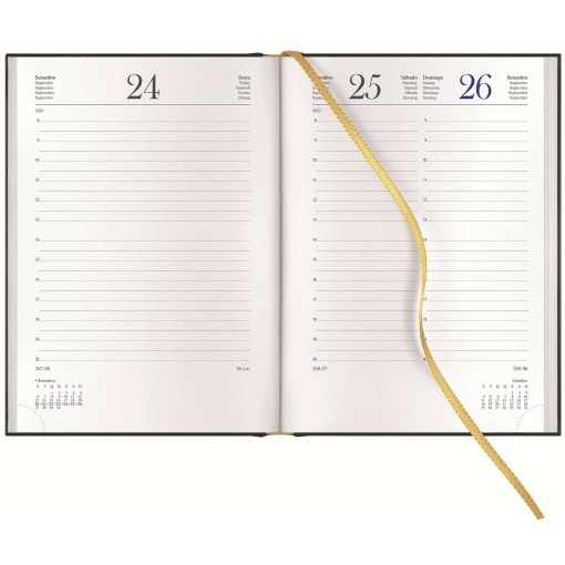 Agenda diária A5 2027 Papiro Madrid preta