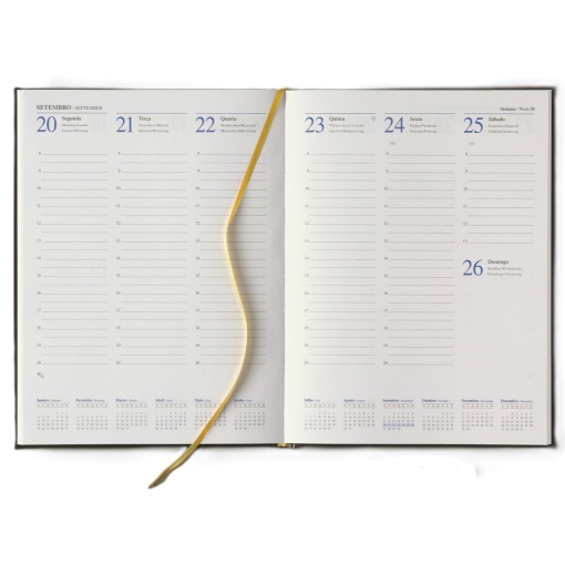 Agenda semanal A4 2027 Papiro Madrid azul
