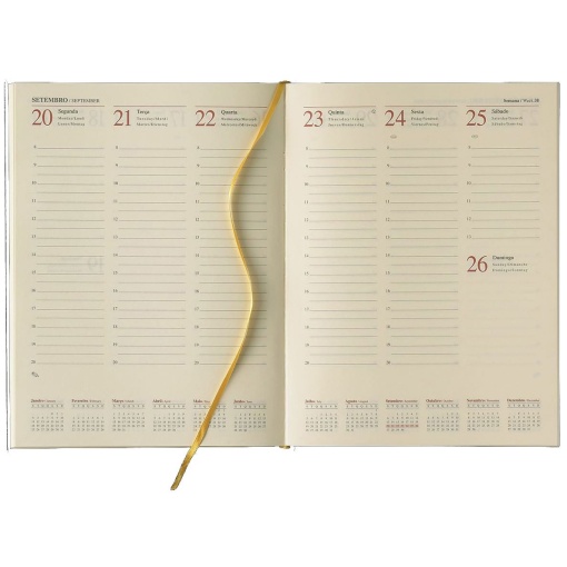 Agenda semanal A4 2027 Papiro Tucson castanho