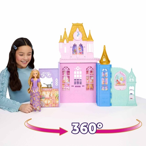 Princesa Rapunzel de Disney y Castillo Portátil Mattel JLK27