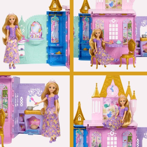 Princesa Rapunzel de Disney y Castillo Portátil Mattel JLK27