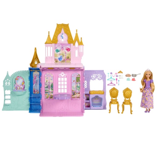Princesa Rapunzel de Disney y Castillo Portátil Mattel JLK27