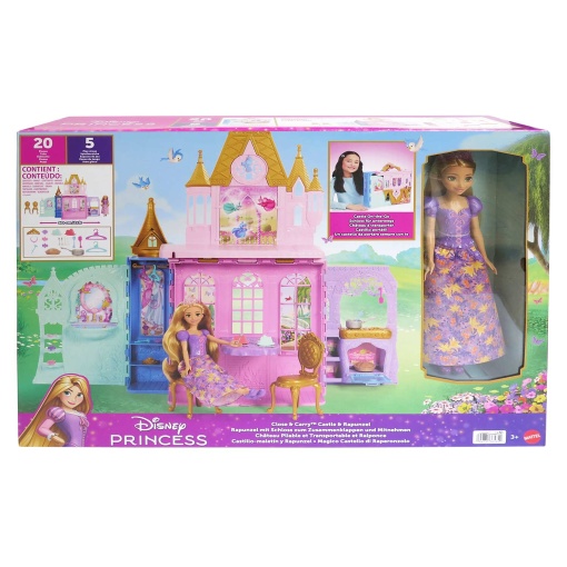 Princesa Rapunzel de Disney y Castillo Portátil Mattel JLK27