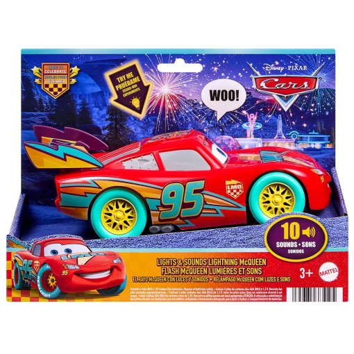 Disney Pixar Cars Faísca McQueen com luzes e sons Mattel JMT55
