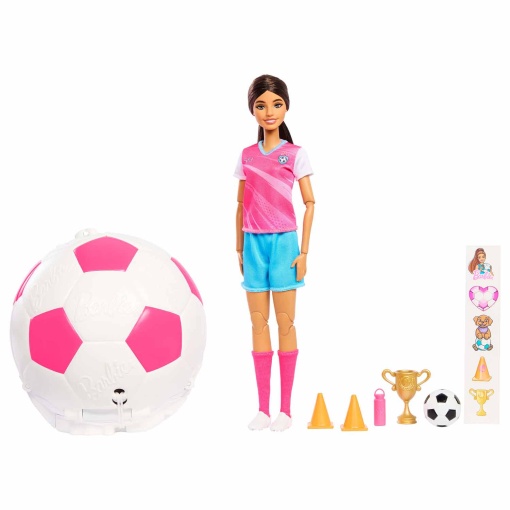 Barbie Team Roll and Reveal jogadora de futebol Mattel JMK20