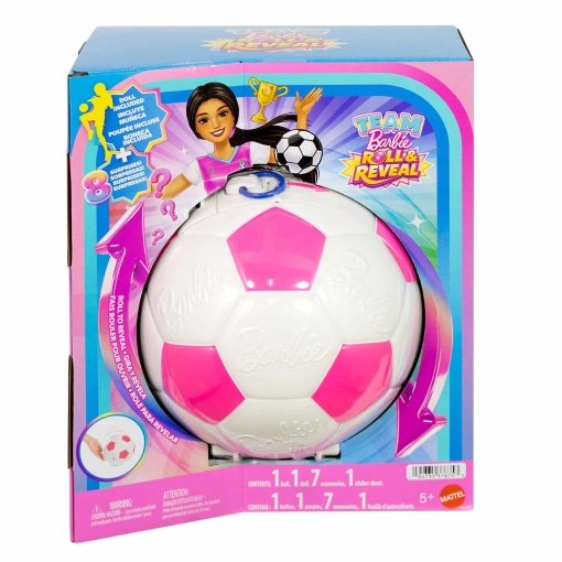 Barbie Team Roll and Reveal jogadora de futebol Mattel JMK20