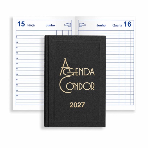 Agenda diária A5 2027 Firmo Condor preto