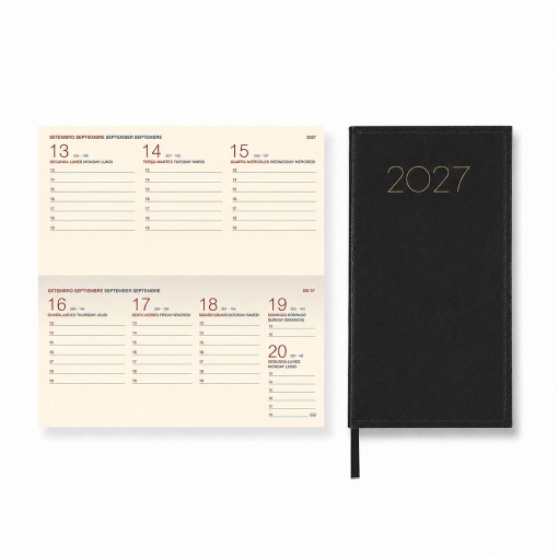 Agenda semanal A6 2027 Firmo Condor Excel preto