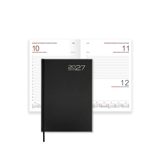 Agenda diária A5 2027 Firmo Orion preto