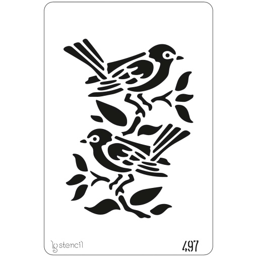 Stencil 20x30cm birds LG