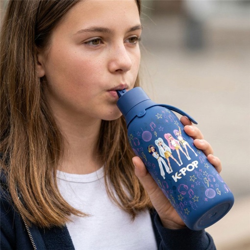 Garrafa térmica Lovely Story K-Pop azul 500ml