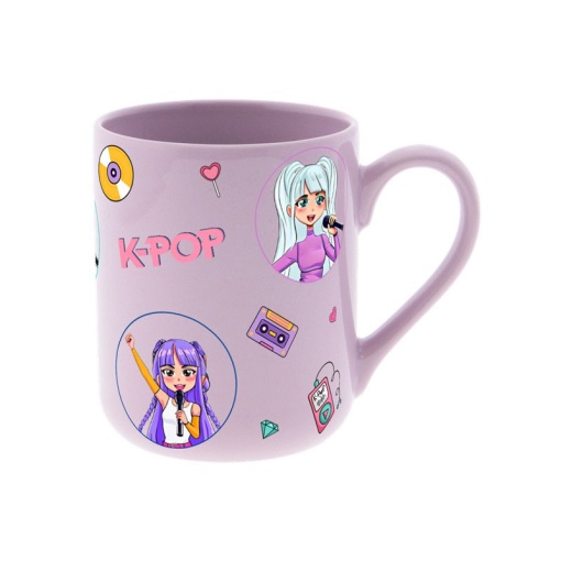Caneca de cerâmica Lovely Story K-Pop lilás 330ml