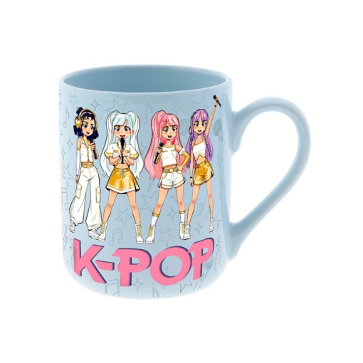 Caneca de cerâmica Lovely Story K-Pop azul 300ml