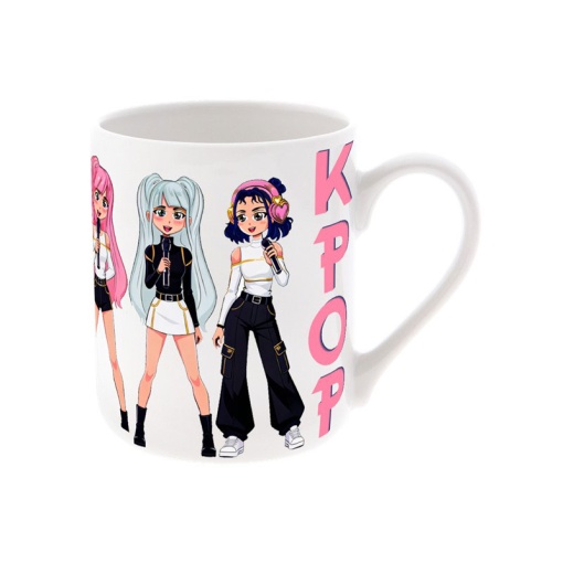 Caneca de cerâmica Lovely Story K-Pop branco 300ml