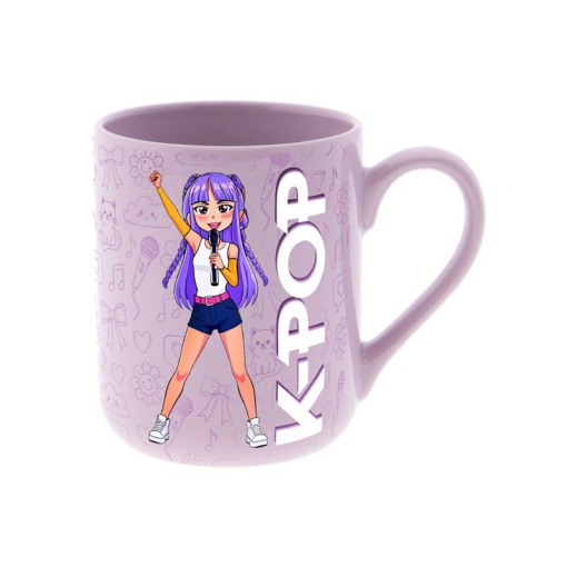 Caneca de cerâmica Lovely Story K-Pop lilás 300ml