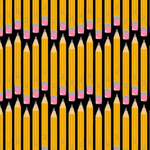 Andover Back to School No 2 Pencil Black Fabric 1x1.12m 10241/K