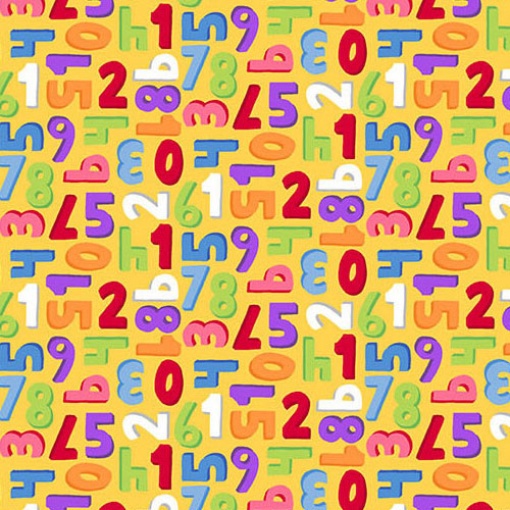 Tecido Andover Back to School Numbers Sunshine 1x1,12m 10243/Y