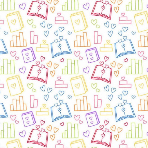 Tela blanca Andover Back to School Book Lover 1x1,12m 10244/L
